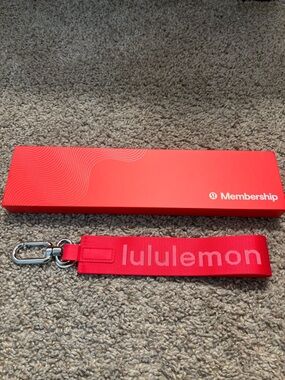 NIB lululemon athletica Never Lost Key Chain Red